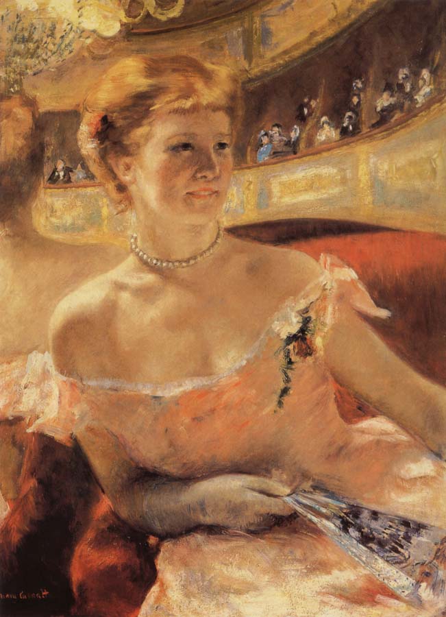 Woman with a Pearl Necklace in a Loge for an impressionist exhibition in 1879